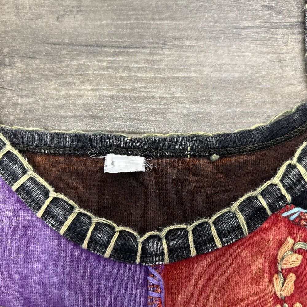 Multicolor Boho Sleeveless Patchwork Embroidery T… - image 2